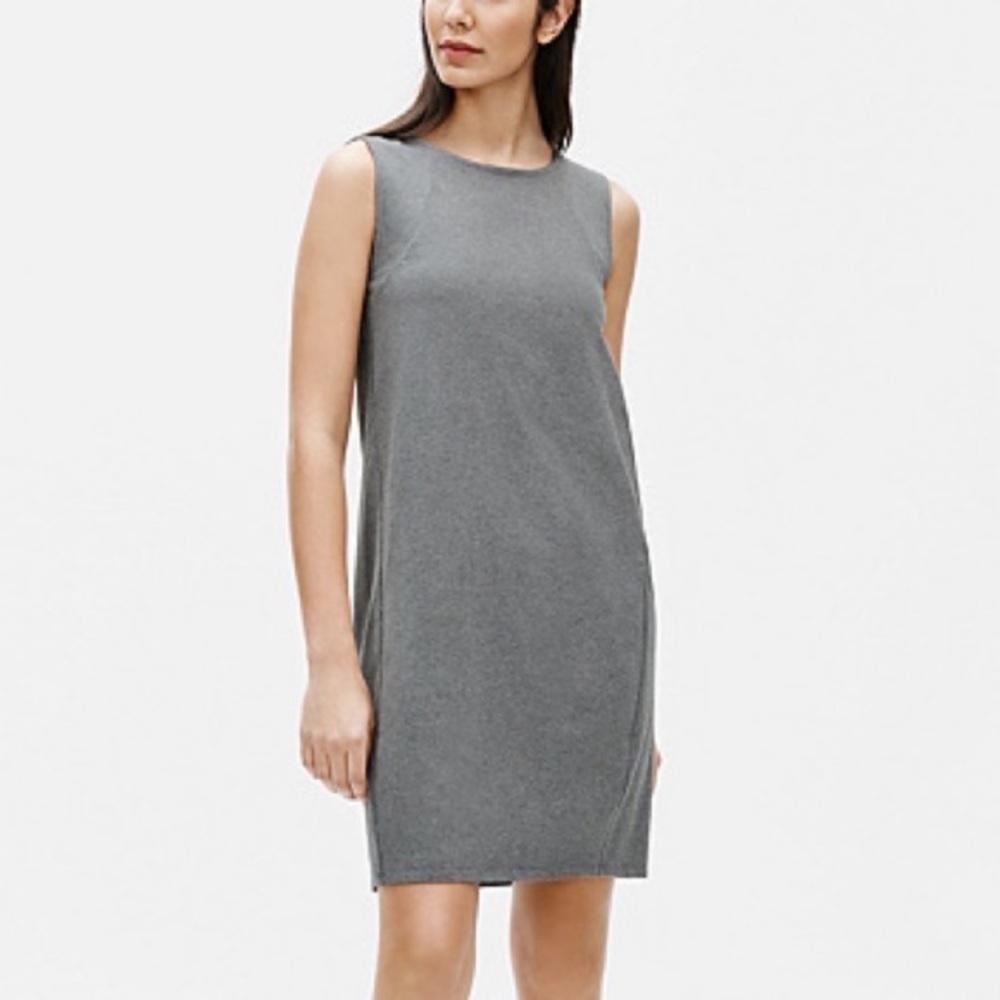 Eileen Fisher Organic Cotton Jersey Lantern Dress in Moon